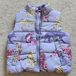 H&M Purple Puffer Vest With Animals - 3T - 4T